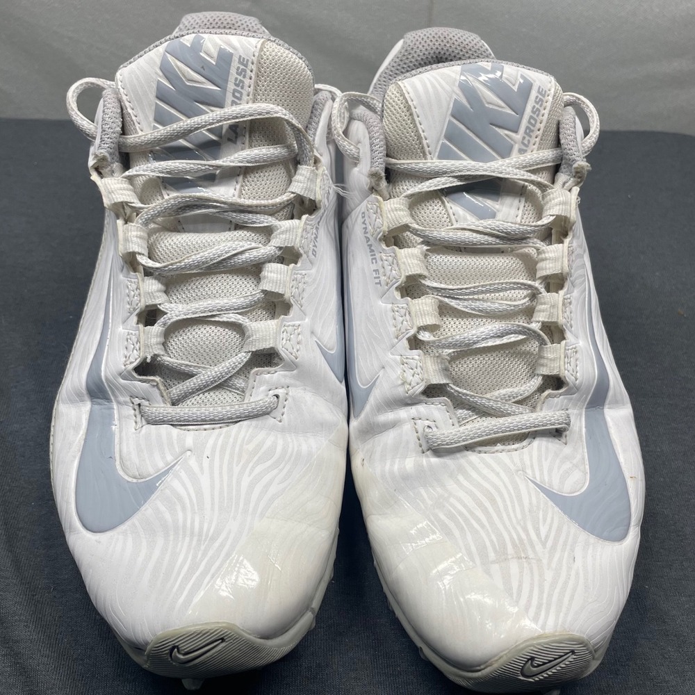 Nike Women Lacrosse Cleats White Grey Synthetic Size 8 Speedlax 5 807157-100